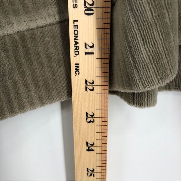 H&M Boxy Sweatshirt Womens Large Green Ribbed Velour Velvet - Picture 8 of 9